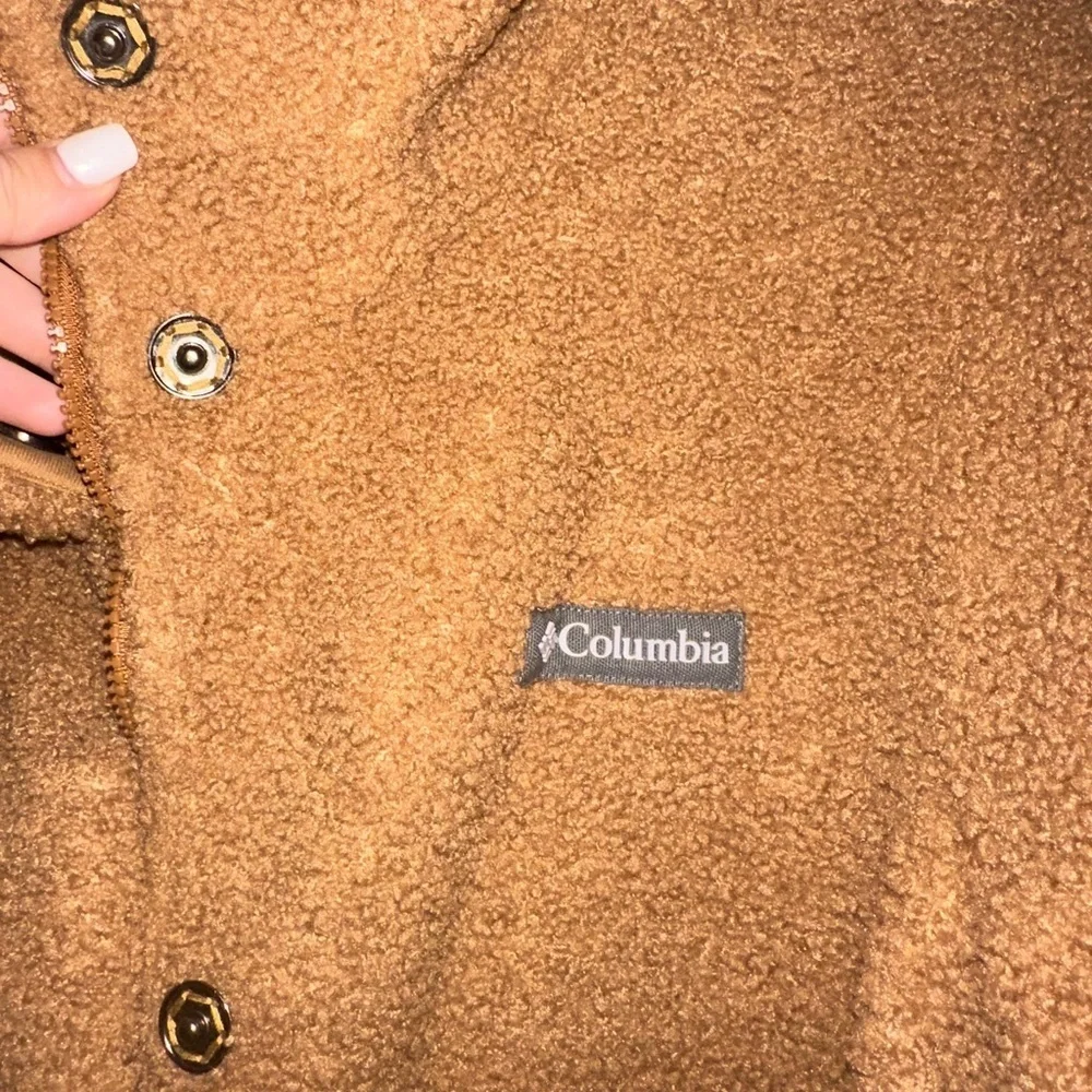 Columbia Women's hidden ridge fleece Sherpa Brown Teddy Jacket XL winter fall